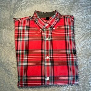 J. Crew Red and Black Plaid Men's Shirt